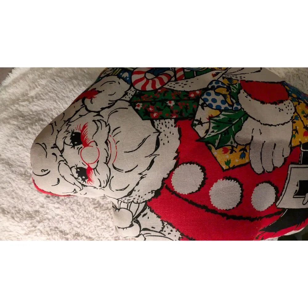 Santa Claus Y2K Vintage Handmade Stuffed Christmas Throw Pillow